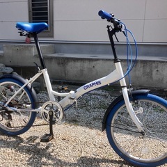 折りたたみ自転車20インチ青白