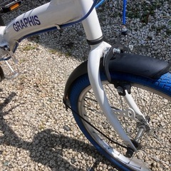 折りたたみ自転車20インチ青白の画像