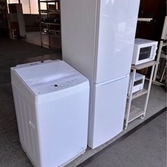 【2024年製 ニトリ家電セット＋ラック付き（5点）】  洗濯機8kg・冷蔵庫230L・　　　電子レンジ・トースター・ラック　　
 🚚【配達可能・1年保証付き】の画像