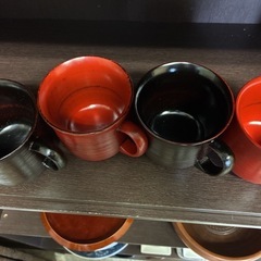 刷毛目塗りマグカップ4つセットの画像