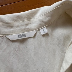 『UNIQLO』ユニクロ リネンブレンドロングシャツ（半袖） オフホワイト の画像