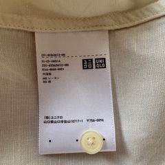 『UNIQLO』ユニクロ リネンブレンドロングシャツ（半袖） オフホワイト の画像
