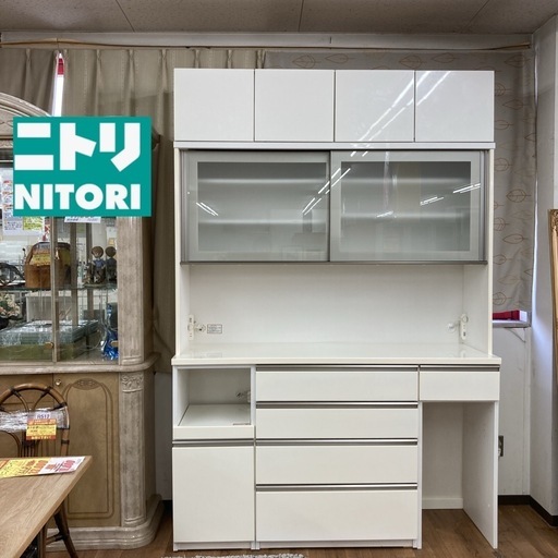 ジモティー限定価格！S249 ⭐ NITORI ニトリ キッチンボード キャビネット付き 幅160cm 要商品説明欄