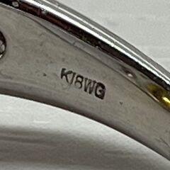鑑別書付き！ オパール2.86ct K18WGリング 遊色 ライトグレー ダイヤ0.14ct 16.5号 ペアーシェープ 指輪 天然オパール 札幌市手稲区の画像