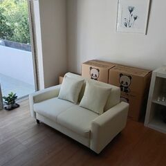 未使用♪ ソファ　2人掛け　合皮　白の画像