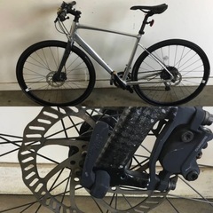 △ q 岐阜発/ FUJI/ クロスバイク/ 2×10段変速/ 700×28c/ 自転車/ ディスクブレーキ/ リヤチューブ欠品/ 現状品/ 管10s/ R7.7/1 △の画像