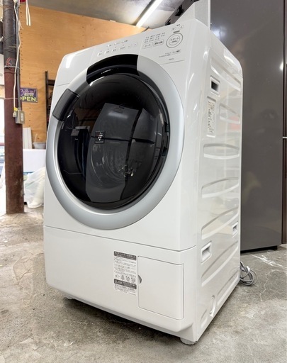 札幌引取り歓迎 24年製 SHARP シャープ ドラム式洗濯乾燥機 ES-S7J-WR 洗濯7kg/乾燥3.5kg 右開き