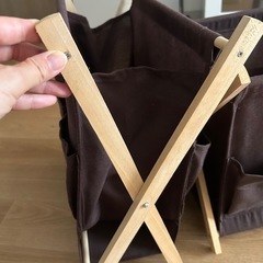 収納　布　木　ポケット付　収納ボックス　収納boxの画像