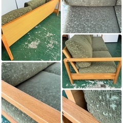 ニトリ3人掛け用ソファ オットマン付きの画像