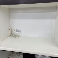 ニトリ レンジボード 幅80×奥行42×高さ200cm ダリア ダークブラウン キッチンボード 食器棚 キッチン収納 ニトリの画像