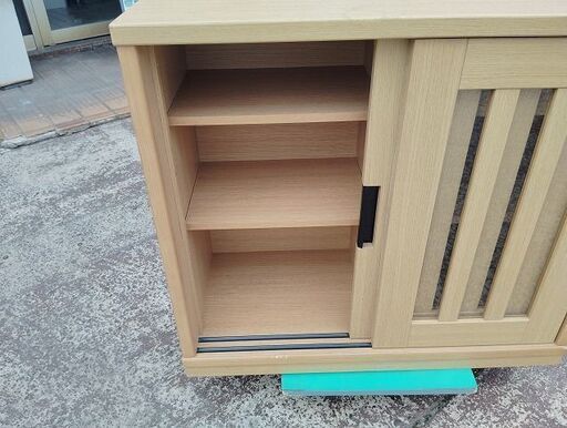 ニトリアカツキ90NA食器棚サイドボードW900 H800 D400『中古良品