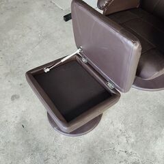 ニトリ　メッシュ布張り１人掛けリクライニングチェア　オットマン付き『中古美品』の画像