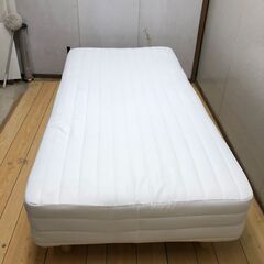 無印良品 脚付きマットレス シングルベッド ホワイト 白 コンパクト 一体型 250723-9の画像