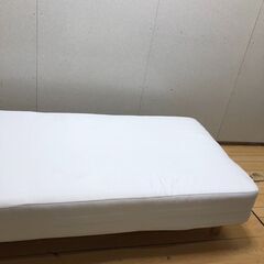 無印良品 脚付きマットレス シングルベッド ホワイト 白 コンパクト 一体型 250723-9の画像