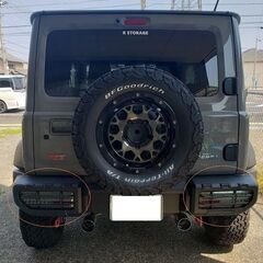【ジムニー JB74専用】　カバー3点セット 純正顔をポン付けでチョイ悪顔に！　新品 ジムニーシエラ ヘッドライトカバー フォグライトカバー テールライトカバーの画像