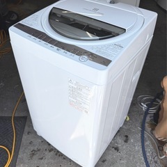 札幌市内配送可 【6ヵ月保証】 21年製 東芝 TOSHIBA 7kg 全自動洗濯機 AW-7G9 グランホワイトの画像