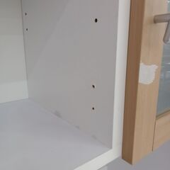 リユースのサカイ栃木店★ジモティ割あり★  食器棚 ホワイト×ベージュ W90×D42×H180.5 クリーニング済み TC9864の画像