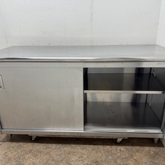 ステンレス　業務用　扉付き作業台　厨房　飲食店　W１５００ｘD６００ｘH８００ｍｍの画像