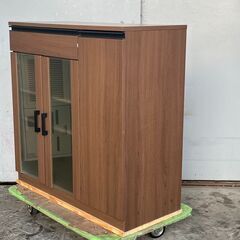 ニトリ食器棚 ブラウン 収納棚 美品の画像