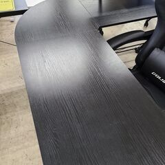J1124【リユースのサカイ柏店】L字テーブル　ブラック　クリーニング済の画像