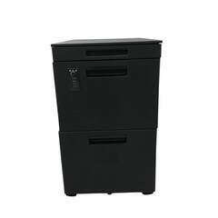 オフィスワゴン 3段ワゴン 幅395×奥行600×高さ640mm ブラック ダイヤル錠の画像
