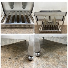 ステンレス　業務用　2層シンク流し台　厨房　飲食店　W９００ｘD６００ｘH８００ｍｍの画像