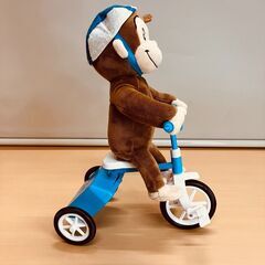おさるのジョージ 走る三輪車付きぬいぐるみの画像