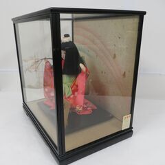 置物 ガラスケース付き 寿美礼作 日本人形 市松人形 「春の宴」 幅46.5cm×奥行32.5cm×高さ47cmの画像