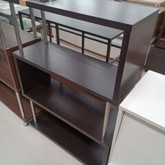 リユースのサカイ栃木店★ジモティ割あり★  ラック ダークブラウン W86×D29.5×H115 クリーニング済み TC9871の画像