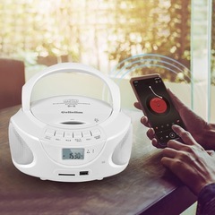 新品！Gelielim CDプレーヤーポータブル ラジオ FM/AMラジオ プレイヤー デュアルスピーカー内蔵 CD/SD/MP3/USB/AUXコンセント付き·電池駆動可能 LCD液晶ディスプレイ3.5mmイヤホンジャック付き Boombox 音楽再生 パーティー 日本語説明書付きの画像