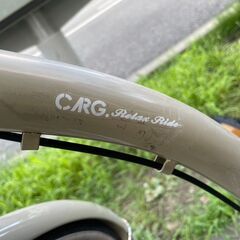 自転車　No.385　シティサイクル　ベージュ　26インチ　カゴ大きめ！　【リサイクルショップどりーむ荒田店】の画像