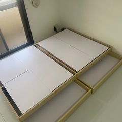 rasik セミダブル ベッドフレーム ナチュラル 収納付き ヘッドレスの画像