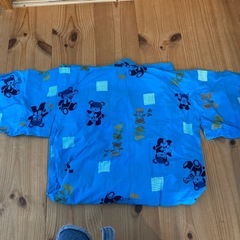 子供用浴衣　100㎝　くま柄　青色　子供用着物の画像