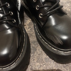 レースアップブーツ　編み上げ　ブラックの画像
