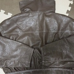 【未使用】GRL グレイル 襟2way ステッチダブルジップレザーブルゾンの画像