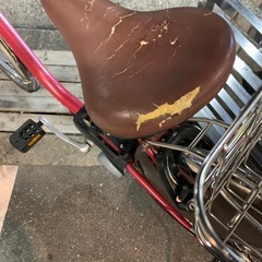 Panasonic　電動アシスト自転車　赤　自転車　ママチャリ　カゴ付きの画像