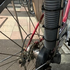 Panasonic　電動アシスト自転車　赤　自転車　ママチャリ　カゴ付きの画像