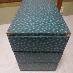 レトロ三段収納箱/押し入れ収納の画像
