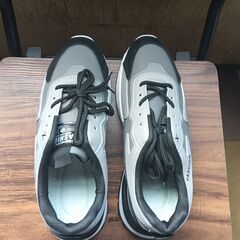 新品 25cm メンズ スニーカー グレー 厚底 男女兼用 シューズ 識別番号:【N191-S】の画像
