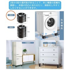 かさ上げ台 洗濯機置き台 防振パット 継ぎ足 据付脚 (6.3cm 2段)の画像