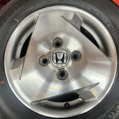タイヤほぼ未使用【YK BluEarth-Es ES32 155/70R13】夏タイヤ【ホンダ バモス 純正ホイール 13インチ 4J4HPCD100+45】24年製　(STP003)の画像