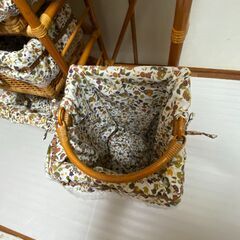 【最終】キャスター付き ラタン製ランドリーバスケットの画像