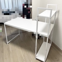 美品 PCデスク ラック付き 譲ります！定価11,000円 → 2,500円‼️【取りに来てくれる方限定】の画像