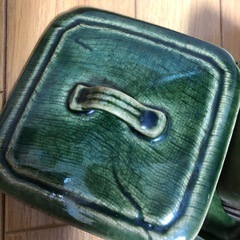 保存容器　織部十草　蓋付き陶器重箱の画像