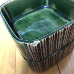保存容器　織部十草　蓋付き陶器重箱の画像