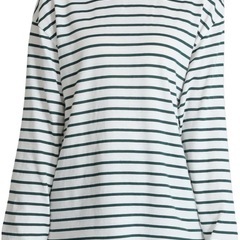 【新品】ボーダー カットソー トップス 長袖 Tシャツ レディース ゆったり XLの画像