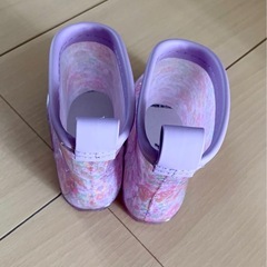 レインブーツ 薄紫 花柄 14cmの画像