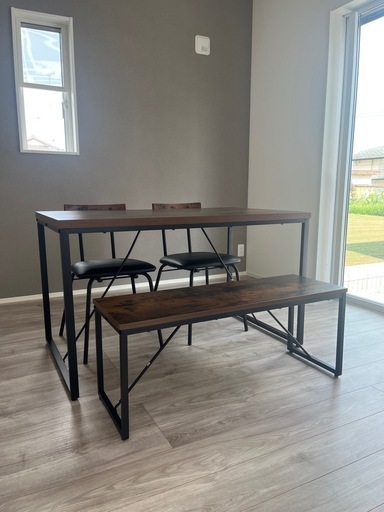 更に！値下げしました！未使用！インダストリアルダイニングテーブルセット