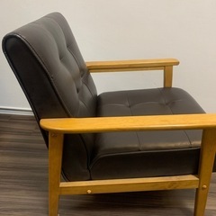 【超美品】高級感ある1人掛けレザーソファの画像