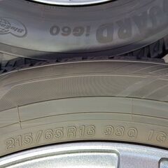 冬★アルファード★美品★ヴェルファイヤ★16インチ★トヨタ専用【富山市】215/65R16 日本製 ヨコハマ 中古4本 人気 ガンメタ色アルミホイールの画像
